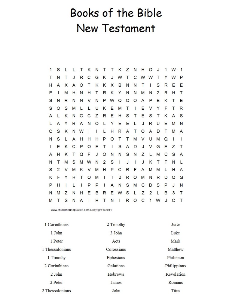 New Testament Word Search Puzzle