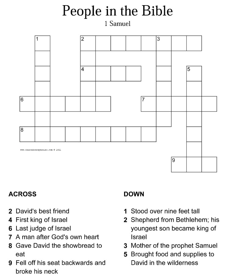 1 Samuel Crossword Puzzle