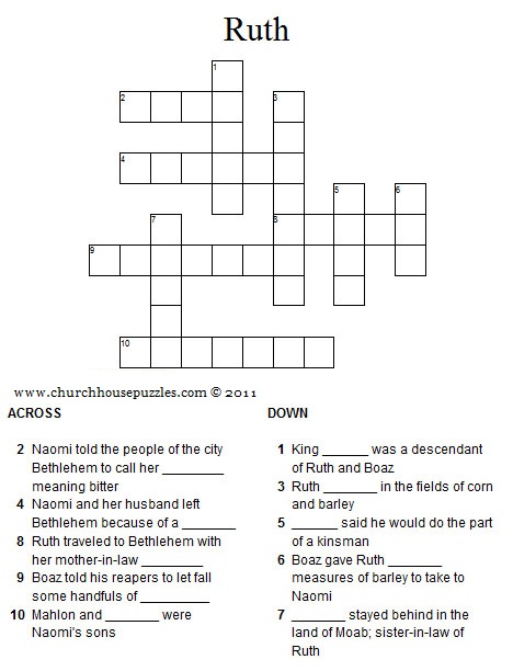 Ruth crossword puzzle
