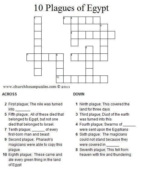 Ten Plagues of Egypt crossword puzzle