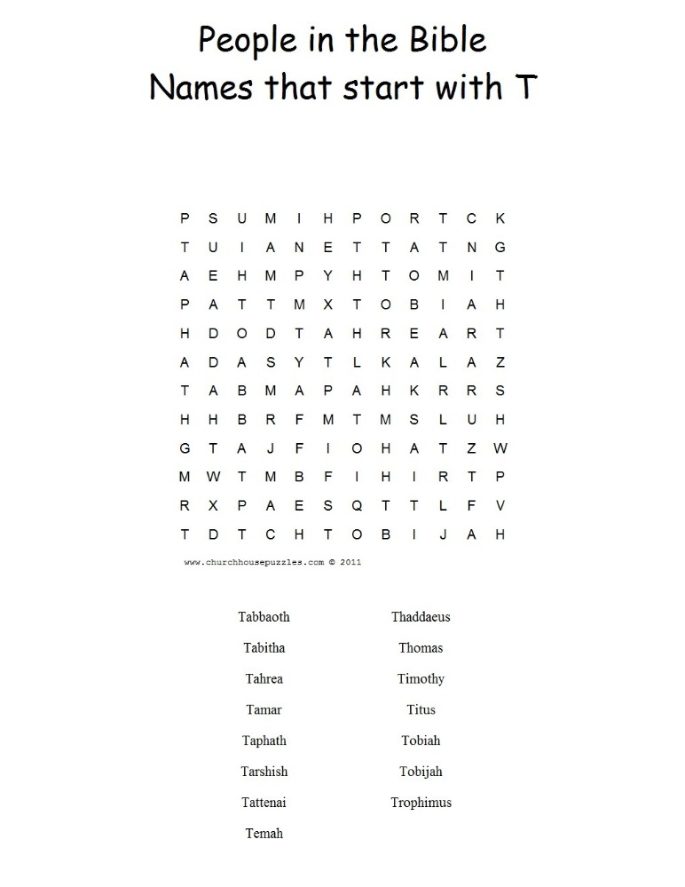 Names That Start With B Word Search Puzzle