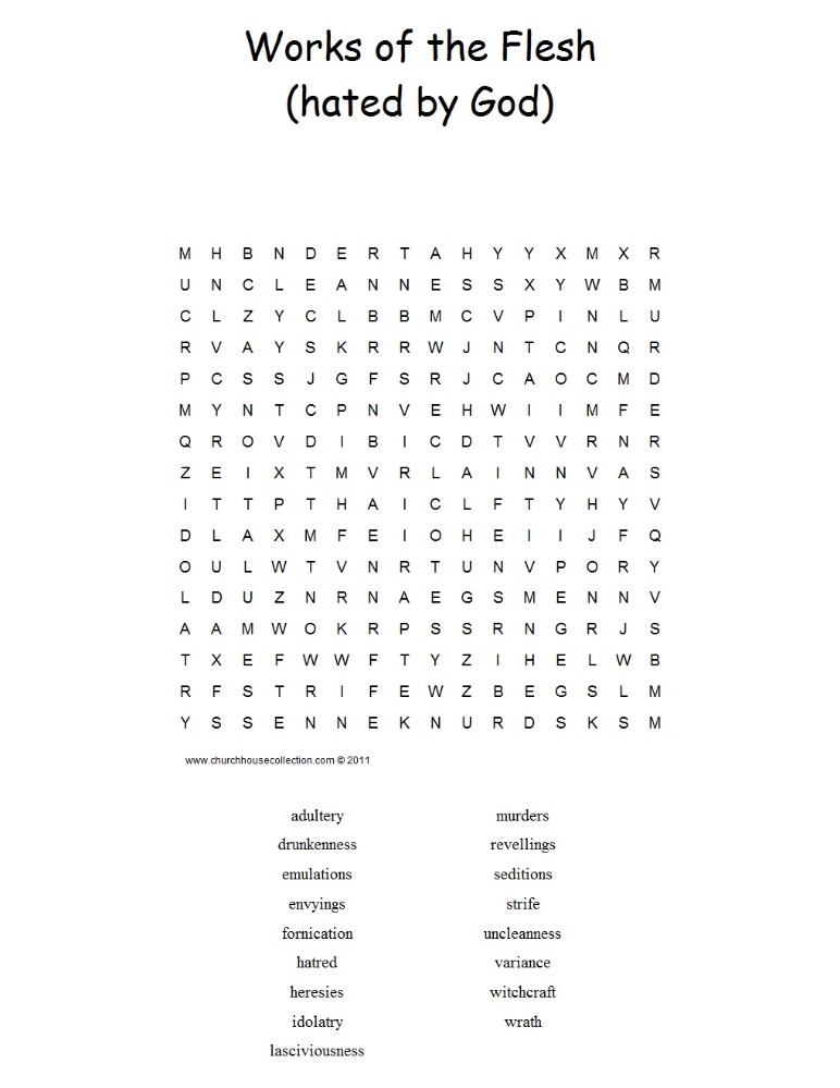 Works of the Flech Word Search Puzzle